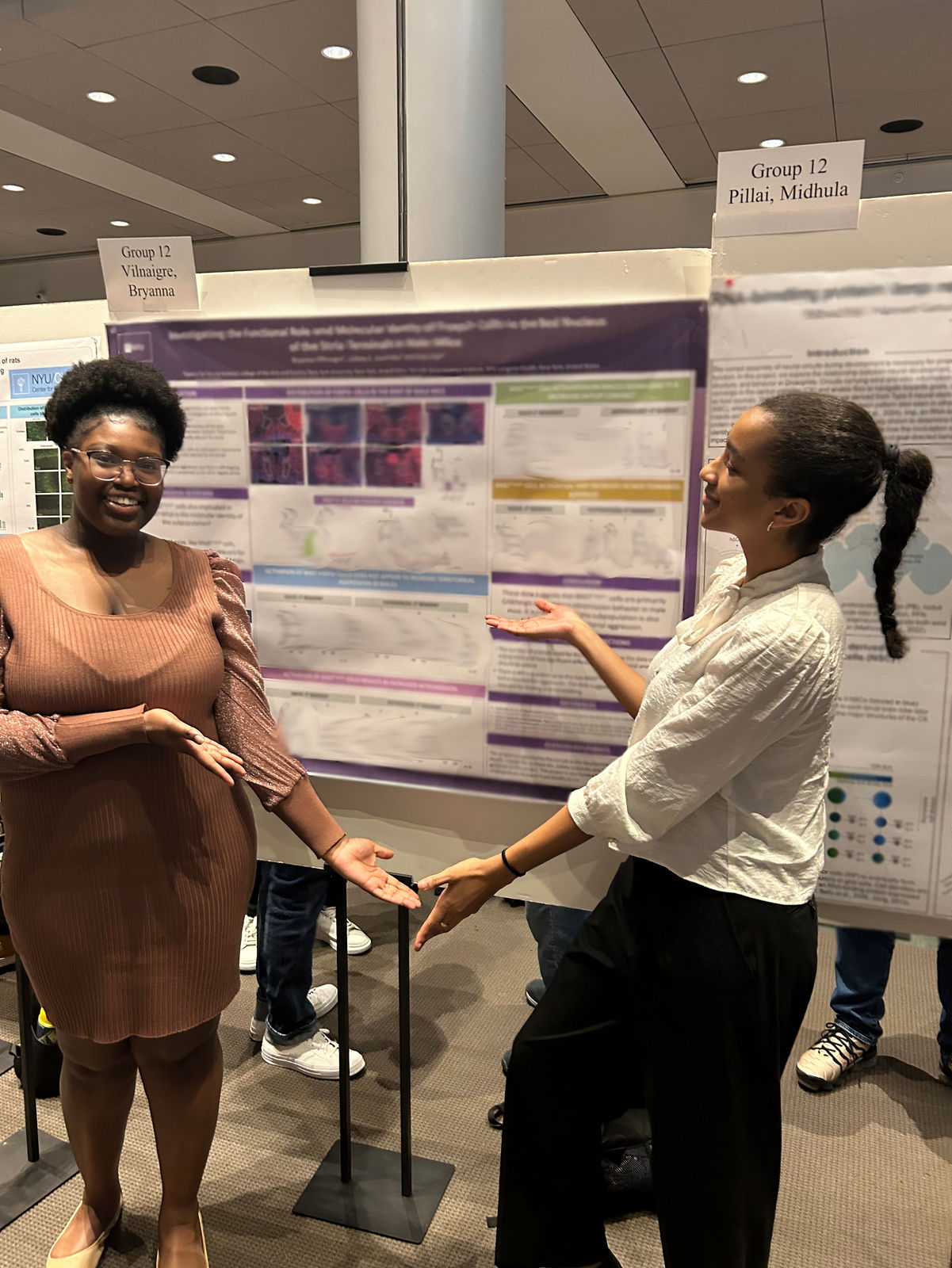 Bryanna and Jordan present their research projects at the NYU Undergraduate Research Conference
