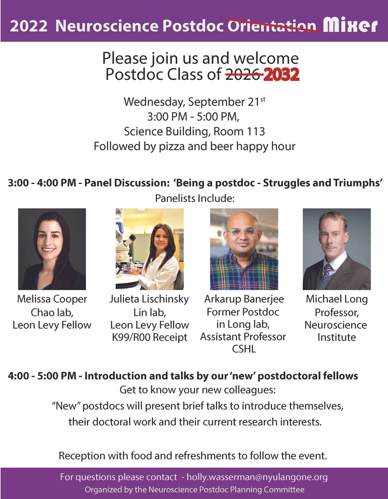 Julieta served as a panelist in the Neuroscience Institute Postdoc Orientation and Mixer